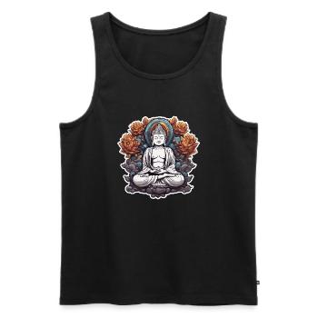 Buddha / Buddhismus / Glaube / Religion / Mantra - Männer Premium Bio Tank Top - Schwarz - Vorne - AI Model Male 178 light (178cm)