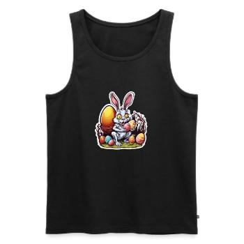 Easter Bunny / Easter / Eggs / Holidays / Easter - Men's Premium Organic Tank Top - black - Front - AI Model Male 178 light (178cm)