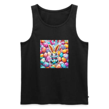 Easter Bunny / Easter / Eggs / Holidays / Easter - Men's Premium Organic Tank Top - black - Front - Michal (187cm)