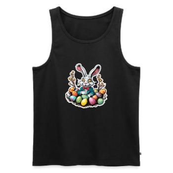 Easter Bunny / Easter / Eggs / Holidays / Easter - Men's Premium Organic Tank Top - black - Front - AI Model Male 178 light (178cm)