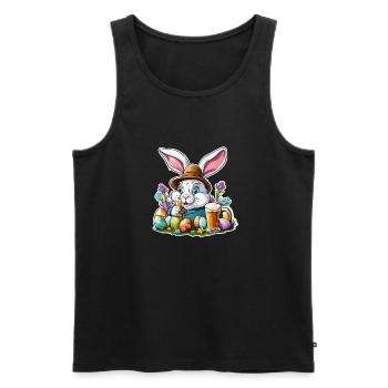 Easter Bunny / Easter / Eggs / Holidays / Easter - Men's Premium Organic Tank Top - black - Front - AI Model Male 178 light (178cm)