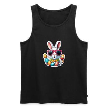 Lapin de Pâques / Pâques / Oeufs / Vacances / Pâques - Débardeur bio Premium Homme - noir - Devant - Michal (187cm)