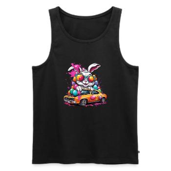 Easter Bunny / Easter / Eggs / Holidays / Easter - Men's Premium Organic Tank Top - black - Front - Michal (187cm)