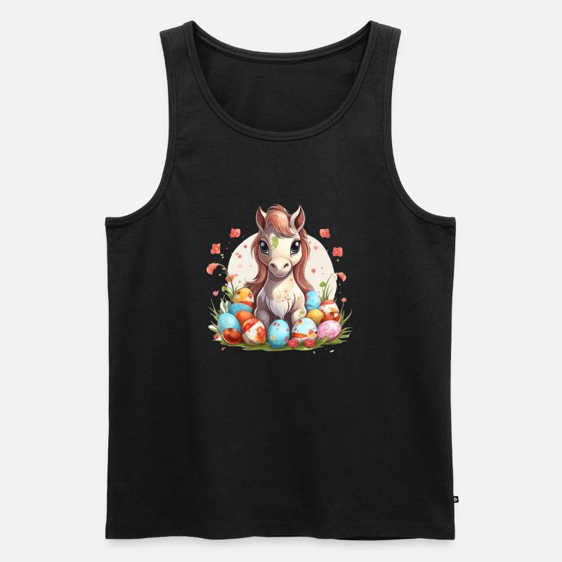 Easter eggs with bangs - Men's Premium Organic Tank Top - black