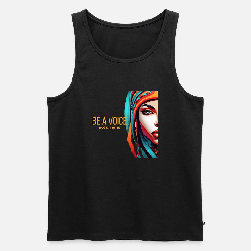 Sei eine Stimme - Männer Premium Bio Tank Top - Schwarz