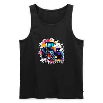 Traktor / Landwirtschaft / Bauer / Feldarbeit - Männer Premium Bio Tank Top - Schwarz - Vorne - AI Model Male 178 light (178cm)