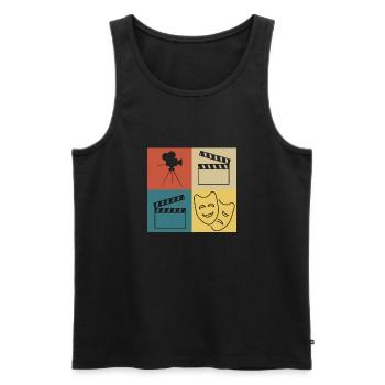 théâtre vintage rétro - Débardeur bio Premium Homme - noir - Devant - Michal (187cm)