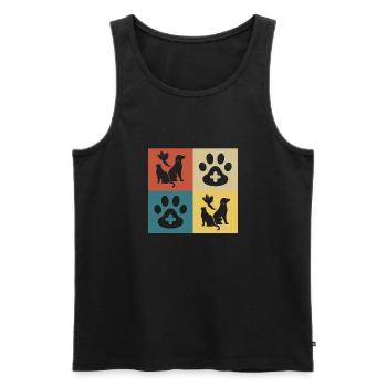 Retro Vintage Vet - Men's Premium Organic Tank Top - black - Front - AI Model Male 178 light (178cm)
