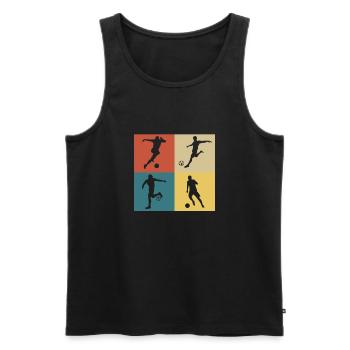 Retro Vintage Fußball - Männer Premium Bio Tank Top - Schwarz - Vorne - Michal (187cm)