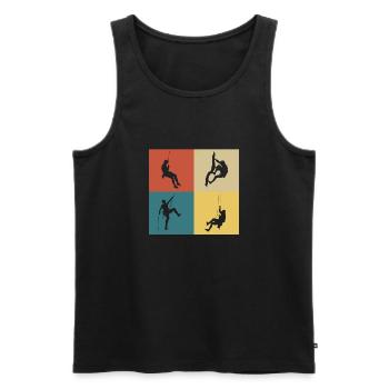 Retro Vintage Climbing - Men's Premium Organic Tank Top - black - Front - Michal (187cm)