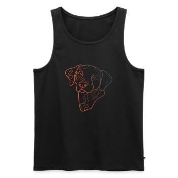 BUNTE DALMATINISCHE EINZEILIGE - Männer Premium Bio Tank Top - Schwarz - Vorne - AI Model Male 178 light (178cm)