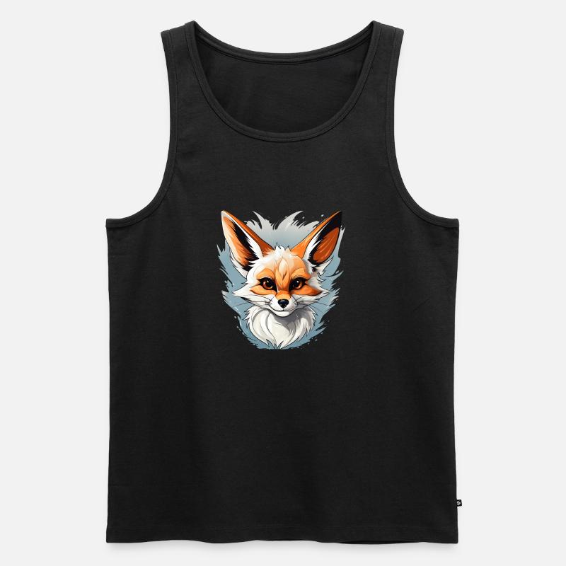 Fenne Logo Volpe Fox - Men's Premium Organic Tank Top - black