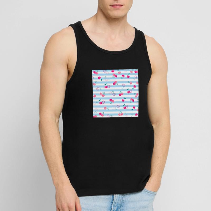 Kirsche Muster Cherry Pattern Men's Premium Organic Tank Top