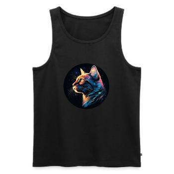 Beautiful cat for cat moms, gift cat - Men's Premium Organic Tank Top - black - Front - Michal (187cm)