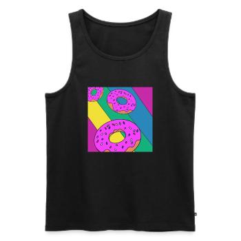 Donut - Débardeur bio Premium Homme - noir - Devant - AI Model Male 178 light (178cm)