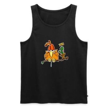 RabatzSpatz YAY lustiger Cartoon Vogel Daumen hoch - Männer Premium Bio Tank Top - Schwarz - Vorne - AI Model Male 178 light (178cm)