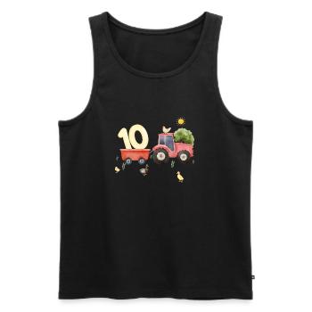10-jähriges Jubiläum Farm Agriculture - Männer Premium Bio Tank Top - Schwarz - Vorne - AI Model Male 178 light (178cm)
