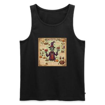 Manuel de la sorcière / grimoire / Halloween / automne - Débardeur bio Premium Homme - noir - Devant - AI Model Male 178 light (178cm)