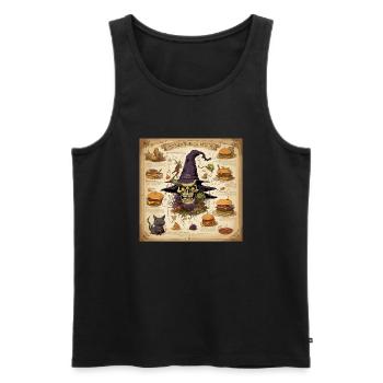 Hexenhandbuch / Zauberbuch / Halloween / Herbst - Männer Premium Bio Tank Top - Schwarz - Vorne - AI Model Male 178 light (178cm)