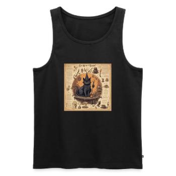 Manuel de la sorcière / grimoire / Halloween / automne - Débardeur bio Premium Homme - noir - Devant - AI Model Male 178 light (178cm)