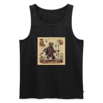 Manuel de la sorcière / Livre magique / Halloween / Automne - Débardeur bio Premium Homme - noir - Devant - AI Model Male 178 light (178cm)