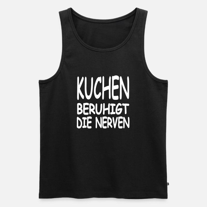 Kuchen - Männer Premium Bio Tank Top - Schwarz