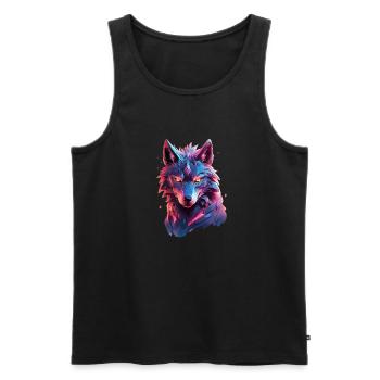 Wolf - Men's Premium Organic Tank Top - black - Front - Michal (187cm)