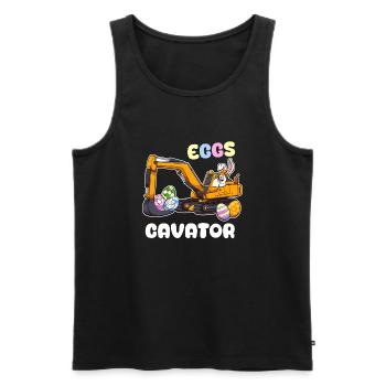 Eggscavator Oster-Wortspiel - Männer Premium Bio Tank Top - Schwarz - Vorne - Michal (187cm)