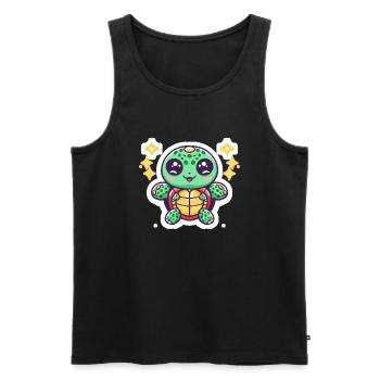 Amoureux des tortues - Débardeur bio Premium Homme - noir - Devant - Michal (187cm)