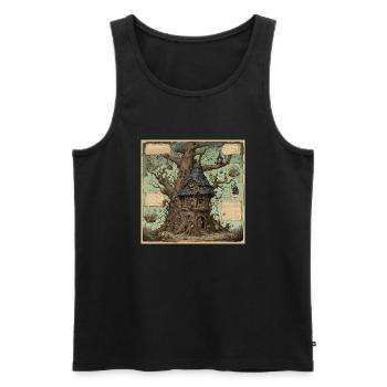 Hexenhandbuch / Zauberbuch / Halloween / Herbst - Männer Premium Bio Tank Top - Schwarz - Vorne - AI Model Male 178 light (178cm)