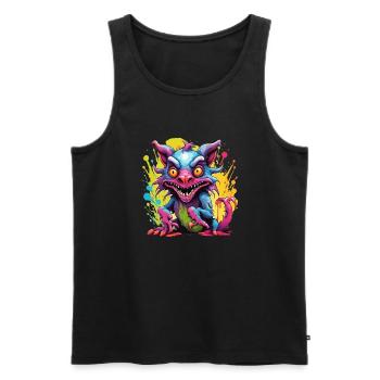 Chupacabra / Sucking Creature / Monster /Spain - Men's Premium Organic Tank Top - black - Front - AI Model Male 178 light (178cm)