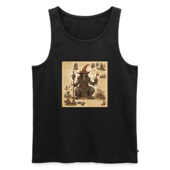 Manuel de la sorcière / grimoire / Halloween / automne - Débardeur bio Premium Homme - noir - Devant - AI Model Male 178 light (178cm)