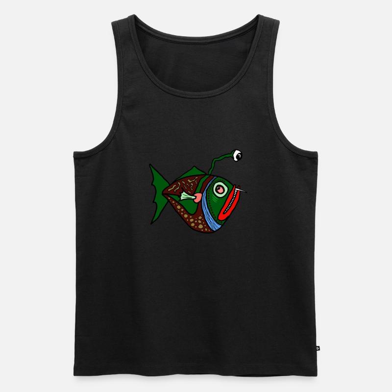 Fisch - Männer Premium Bio Tank Top - Schwarz