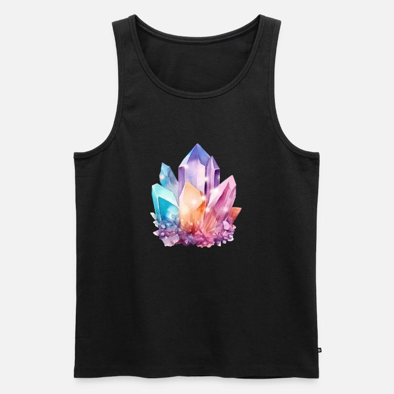 Bunter Kristall - Männer Premium Bio Tank Top - Schwarz