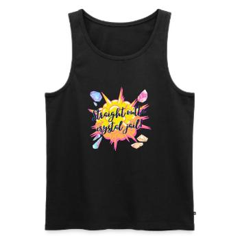 Straight Outta Crystal Jail - Männer Premium Bio Tank Top - Schwarz - Vorne - Michal (187cm)