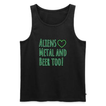Aliens love Metal and Beer too - Männer Premium Bio Tank Top - Schwarz - Vorne - AI Model Male 178 light (178cm)