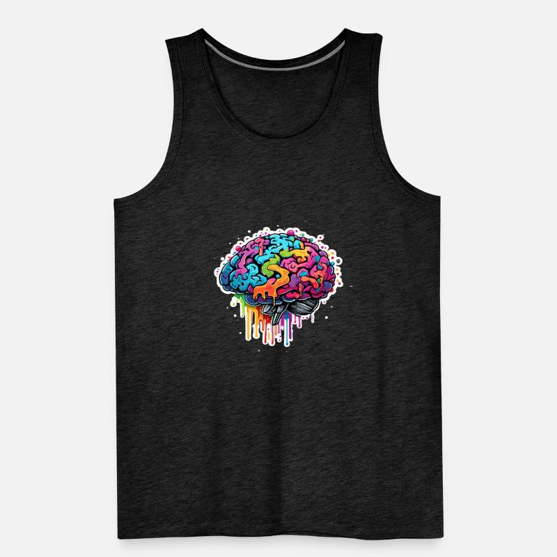 Brain / Knowledge / Intelligence / Smart / Thinking Men's Premium Organic Tank Top