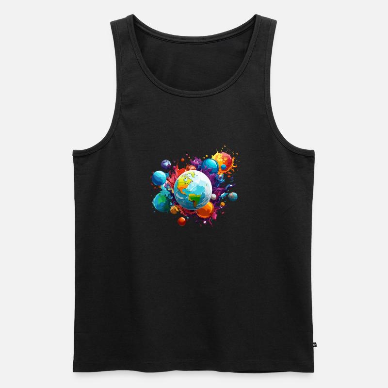 Planets / Solar System / Space / Galaxy - Men's Premium Organic Tank Top - black