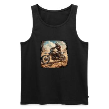 Motorcross / fahren / Sport / Maschine / Zweirad - Männer Premium Bio Tank Top - Schwarz - Vorne - AI Model Male 178 light (178cm)