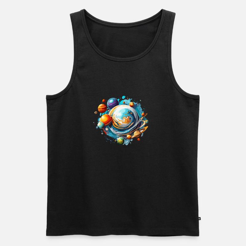 Planets / Solar System / Space / Galaxy - Men's Premium Organic Tank Top - black