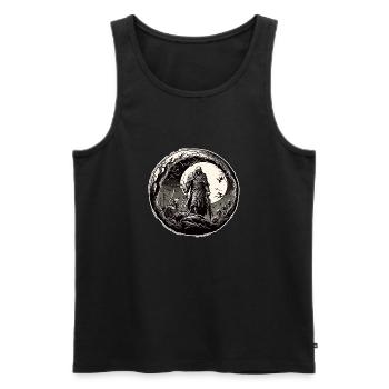 Faucheuse / Sombre / Crâne / Cimetière - Débardeur bio Premium Homme - noir - Devant - Michal (187cm)