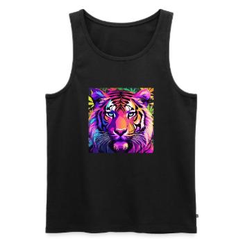Tiger Pride Smoke - Männer Premium Bio Tank Top - Schwarz - Vorne - AI Model Male 178 light (178cm)