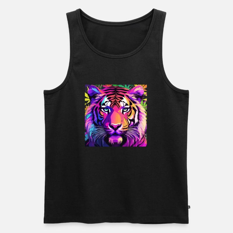 Tiger Pride Smoke - Männer Premium Bio Tank Top - Schwarz