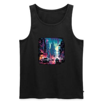 Apocalypse / Apocalypse / Destruction / Anarchie - Débardeur bio Premium Homme - noir - Devant - AI Model Male 178 light (178cm)
