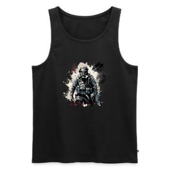 Apocalypse / Apocalypse / Destruction / Anarchie - Débardeur bio Premium Homme - noir - Devant - AI Model Male 178 light (178cm)