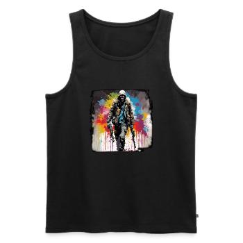 Apocalypse / Apocalypse / Destruction / Anarchie - Débardeur bio Premium Homme - noir - Devant - AI Model Male 178 light (178cm)