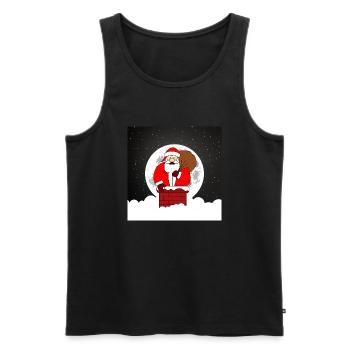Santa under the full moon - Men's Premium Organic Tank Top - black - Front - AI Model Male 178 light (178cm)