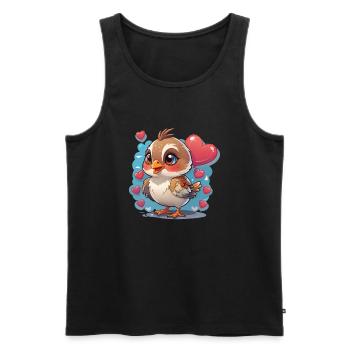Bird Sweet Hearts - Men's Premium Organic Tank Top - black - Front - Michal (187cm)