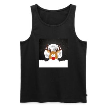 A Reindeer under the full moon - Men's Premium Organic Tank Top - black - Front - AI Model Male 178 light (178cm)