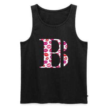 Buchstabe b Küsse - Männer Premium Bio Tank Top - Schwarz - Vorne - AI Model Male 178 light (178cm)